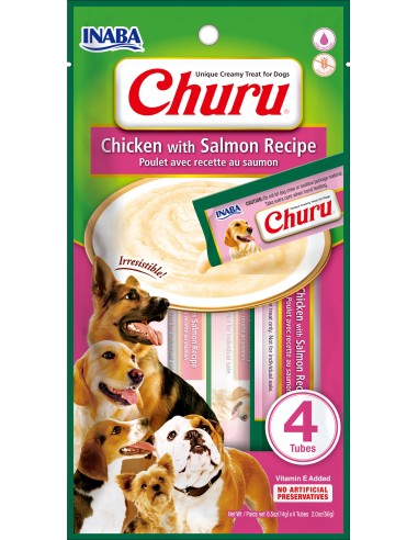 CHURU PERRO RECETA DE POLLO CON SALMÓN