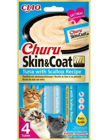 CHURU GATO SKIN&COAT RECETA DE ATÚN CON VIEIRA