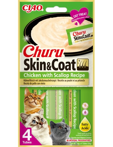 CHURU GATO SKIN&COAT RECETA DE POLLO CON VIEIRA