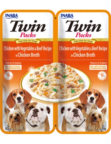 CHURU PERRO TWIN PACKS POLLO, VERDURAS Y TERNERA