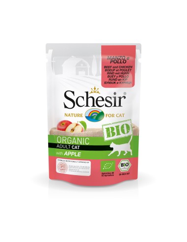 SCHESIR GATO BIO BUEY Y POLLO CON MANZANA EN PATÉ