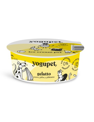 YOGUPET HELADO PERRO Y GATO DE PLÁTANO,COCO Y PIÑA