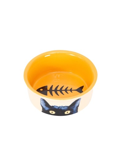 FD BOWL HANDCRAFTED BLACK CAT AMARILLO